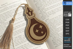 Mystic Wooden Bookmark Laser Cut | Boho Celestial Witchy SVG Product Image 1