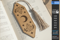 Mystic Wooden Bookmark Laser Cut | Boho Celestial Witchy SVG Product Image 1
