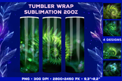 Tumbler Wrap Sublimation Design with Mystic Botanical Glow Product Image 1