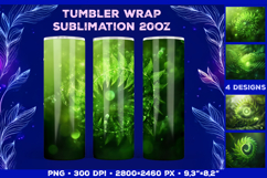 Tumbler Wrap Sublimation Design with Mystic Botanical Glow Product Image 1
