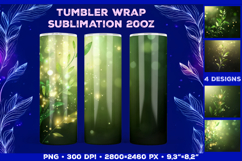 Tumbler Wrap Sublimation Design with Mystic Botanical Glow Product Image 1