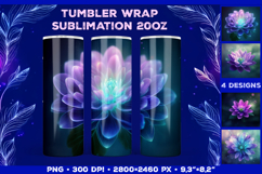 Tumbler Wrap Sublimation Design with Mystic Botanical Glow Product Image 1