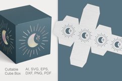 Mystic Half Moons Cuttable Cube Favor Box with Holes SVG 