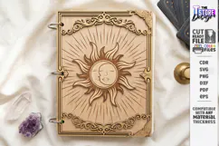 Wooden Mystical Notebook Cover Laser Cut | Book Cover Laser Product Image 1