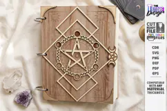 Wooden Mystical Notebook Cover Laser Cut | Book Cover Laser Product Image 1