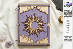 Wooden Mystical Notebook Cover Laser Cut | Book Cover Laser Product Image 1