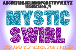 Mystic Swirl Lettering ABC Block Font Typeface Alphabet OTF by Squeeb Creative