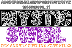 Mystic Swirl Outline Lettering ABC Block Font Typeface Alphabet OTF by Squeeb Creative
