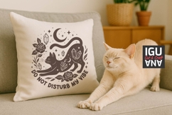 Mystical Black Cat Quote Do Not Disturb My Vibe Boho SVG 