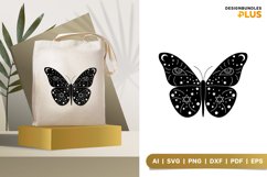 Decorative Celestial Butterfly with Open Wings, SVG Design Product Image 1