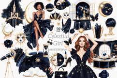 GlamArtZhanna, Celestial clipart, Celestial clip art, Sun and moon clipart, Sun and moon png, Celestial Goddess, Planner girl clipart, Black goddess png, Magic Clipart, Mystic Clipart, Moon and Stars png, celestial Graphics, Mystical clip art, Lunar witch