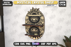 Mystical Crystal Shelf Laser Cut | Crystal Shelf Display Product Image 1