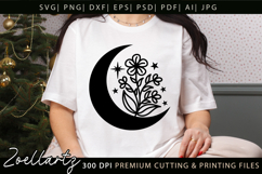 Mystical Moon SVG Floral Celestial Moon T-shirt Mug Pillows Product Image 5