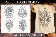 Mystical Floral SVG designs Celestial print