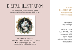 White Fox, Fern &amp; Crystal Illustration Product Image 3