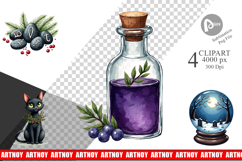 Mystical Macabre Yule Clipart Product Image 1