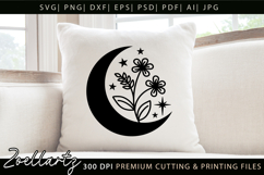 Mystical Moon SVG Floral Celestial Moon T-shirt Mug Pillows Product Image 2