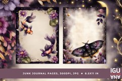 Mystical Night Meadow Junk Journal Pages and Statinary
