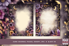 Celestial Night Meadow Junk Journal Pages