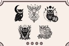 Mystical Owl SVG Bundle 20 Witchy Owl Clipart &amp; Gothic Owl Product Image 4