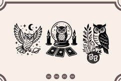 Mystical Owl SVG Bundle 20 Witchy Owl Clipart &amp; Gothic Owl Product Image 5