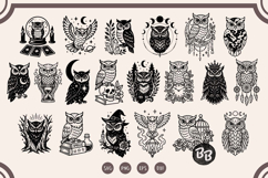 Mystical Owl SVG Bundle 20 Witchy Owl Clipart &amp; Gothic Owl Product Image 1
