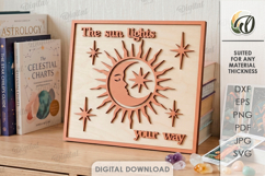 Celestial Wall Art Laser Cut. Mystical Home Decor SVG Product Image 1