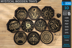 Mystical Wooden Trays Laser Cut Bundle|Celestial Dice Trays Product Image 1