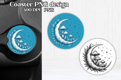 Magic car coaster sublimation | Mystical mushrooms coaster Product Image 1