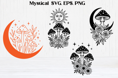 Mystical mushroom SVG | Mystical SVG | Floral SVG Product Image 1