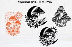 Mystical mushroom SVG | Mystical SVG | Floral SVG Product Image 1