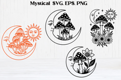 Mystical mushroom SVG | Mystical SVG | Floral SVG Product Image 1
