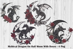 Magical Dragon PNG, Dragon With Flowers PNG, Mythical Dragon Product Image 1
