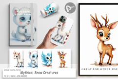 Mythical Snow Creatures Digital Paper Product Image 1