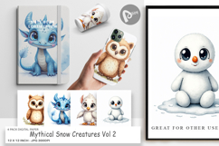 Mythical Snow Creatures Digital Paper Product Image 1