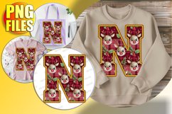 N Doodle Letter Style Print Whimsical Festive Fun! Product Image 1