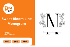 Sweet Bloom Line Monogram Product Image 1