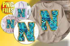 N Doodle Letter Style Sublimation Whimsical Winter Icon! Product Image 1