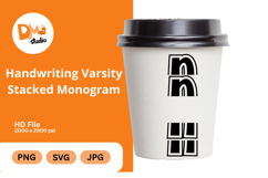 Handwriting Varsity Stacked Monogram Product Image 1