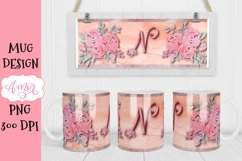 Sublimation design for 11oz mug, monogram letter N Product Image 2