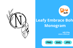 Leafy Embrace Boho Monogram Product Image 1