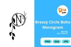 Breezy Circle Boho Monogram - Hand Drawn Floral Letter Set Product Image 1