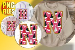 N Doodle Letter Style Print Whimsical Festive Fun! Product Image 1