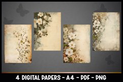 4 Digital Papers Vintage Flowers I Planner Pages A4 Product Image 2