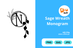 Sage Wreath Monogram Product Image 1