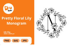 Pretty Floral Lily Monogram Product Image 1