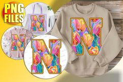N Doodle Letter Valentine Bright Cheerful Heart! Product Image 1