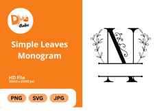 Simple Leaves Monogram Product Image 1