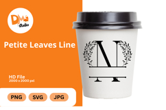 Petite Leaves Line Monogram Product Image 1