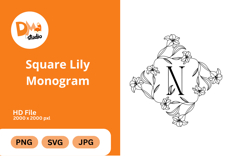 Square Lily Monogram Product Image 1